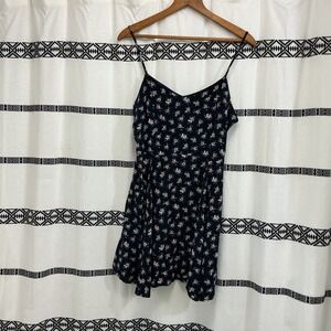 Active USA Floral Print Cami Dress Sleeveless Mini‎ Black Casual Size M